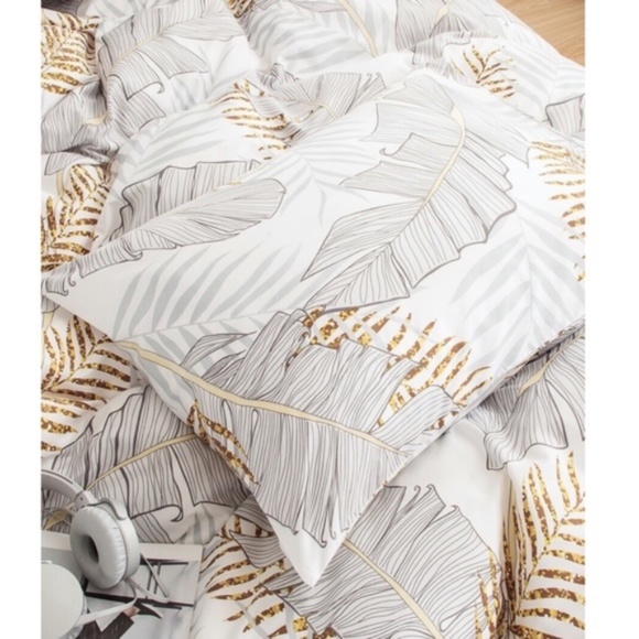 tropical palm Leaves Print Duvet Set - Picture 3 of 3